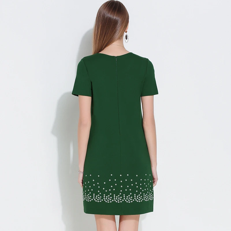 Летние Для женщин Вышивка плюс Размеры Платья для Элегантный Леди Черный Зеленый