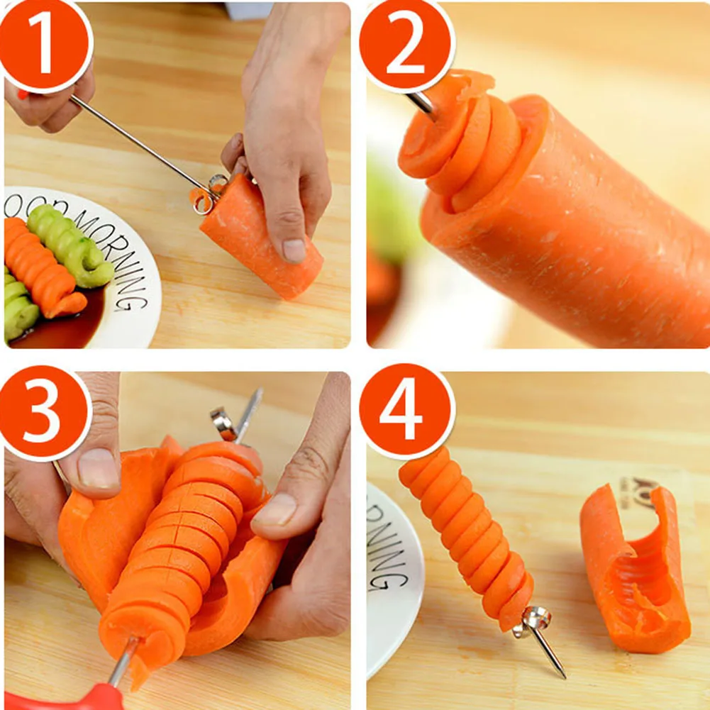 Портативный спиральный нож для овощей резьбы инструменты картофеля моркови