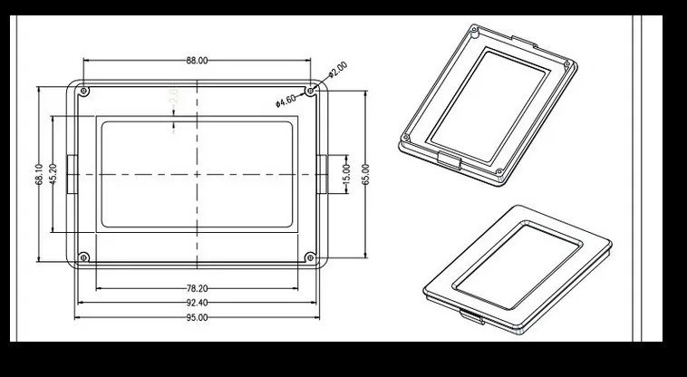 Корпус из АБС пластика для ЖК дисплея 12864|case me|case casecase c |