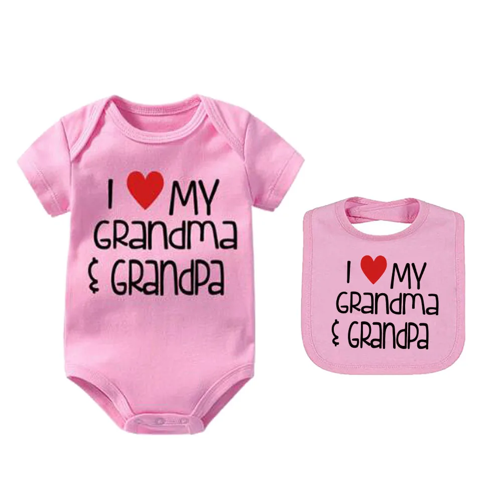 Женский комбинезон с нагрудниками Culbutomind боди надписью I love my grandma и нагрудником