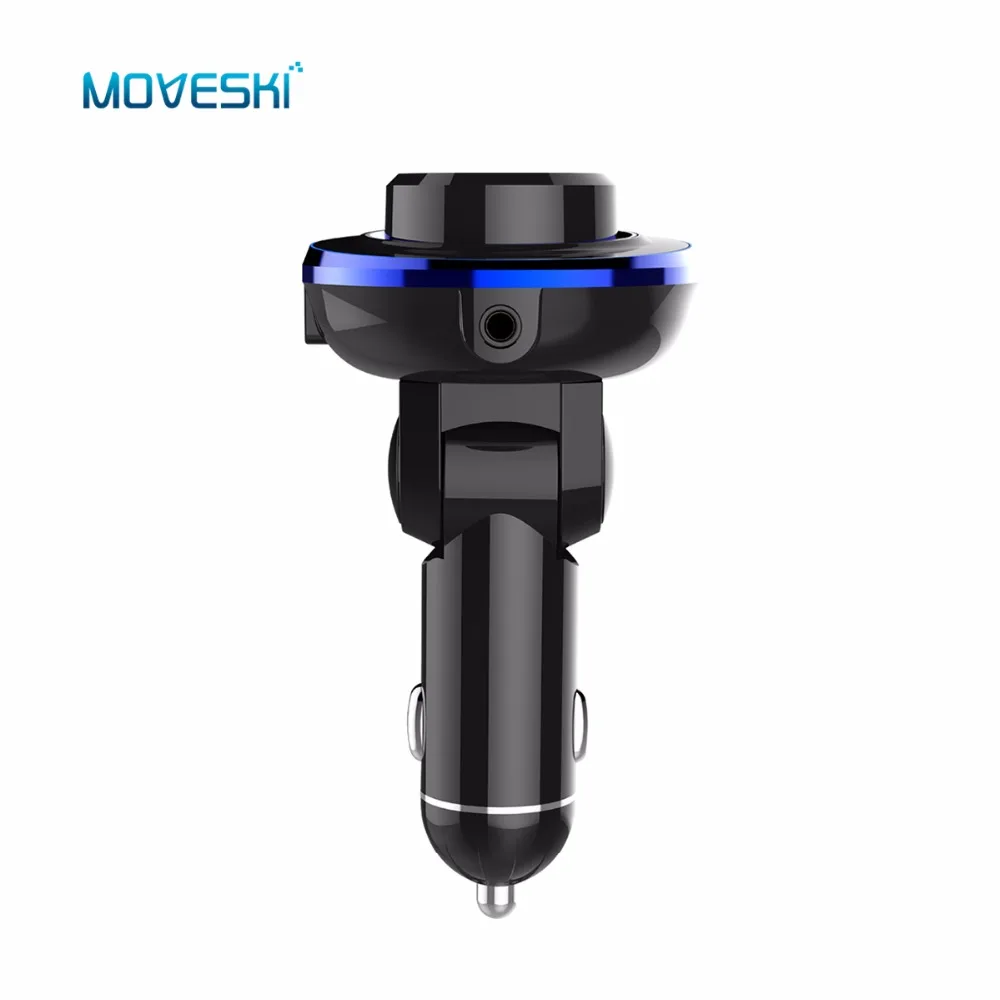 Moveski BC28 Bluetooth гарнитура для авто fm модулятор BT передатчик Aux Out громкой связи