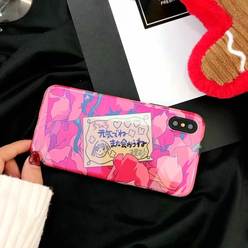 ORYKSZ чехол новый мультфильм цветы телефон для iphone X 6S 6 7 8 Plus Роскошные силиконовый |
