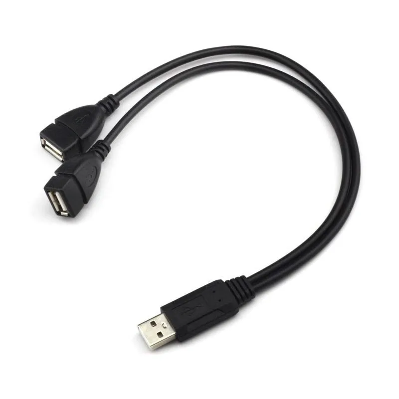 Горячая Распродажа Кабель адаптер USB 2 0 1 Male To Dual Female Jack Y Splitter прочный шнур