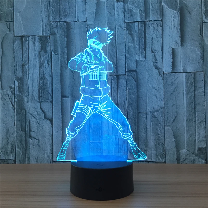 Tobyfancy Наруто рисунок 3D светодиодные настольные flash Какаши характер эффект 7