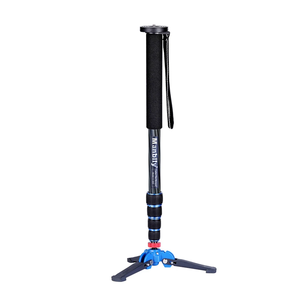 Manbily C-222 камера из углеродного волокна Unipod монопод Walk Stick Flip Lock W/3 штатив с основанием с тремя ножками M-1 для Canon Nikon sony DSLR Phone
