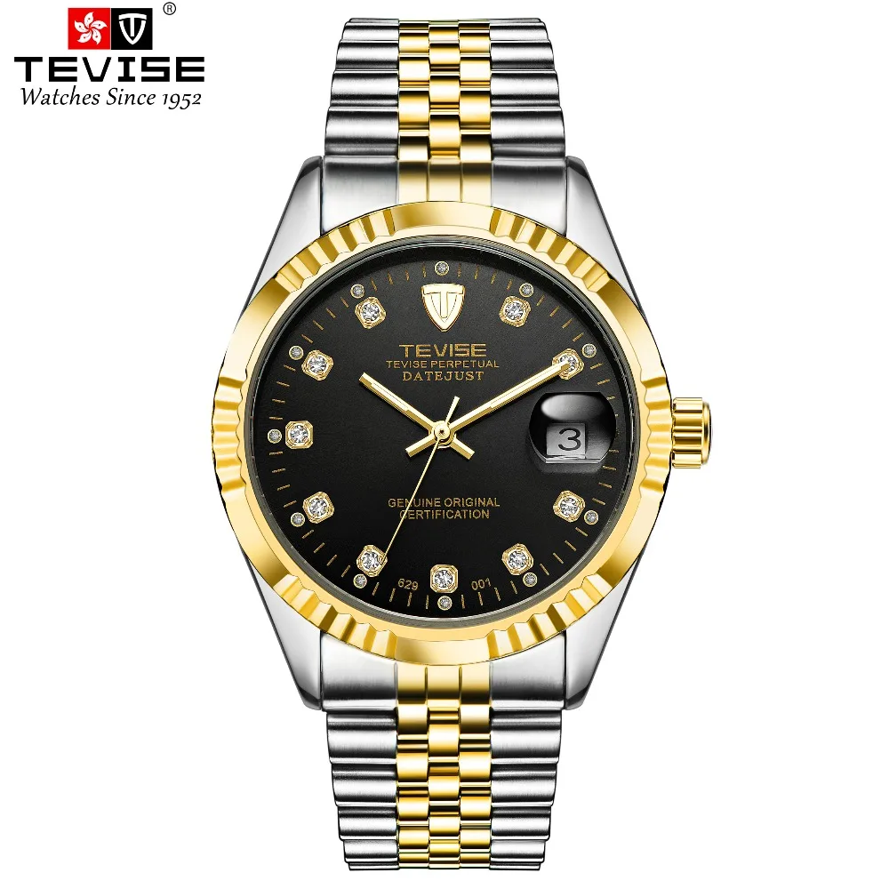 TEVISE фирменные автоматические мужские наручные часы механические Модные