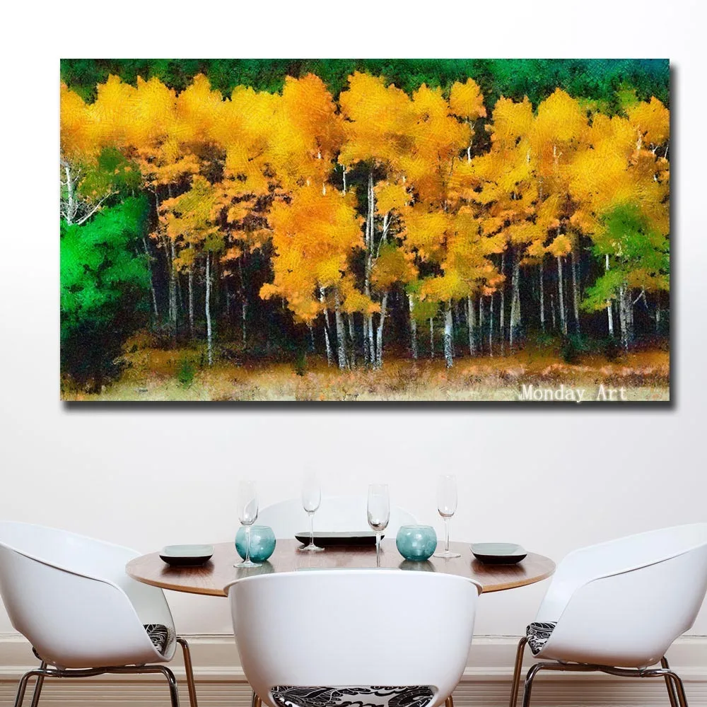

handmade Fashion Wall Art Canvas Autumn-Trees oil painting Hot Anime Wall Art Painting Art Pictures For Living Room Home Decor