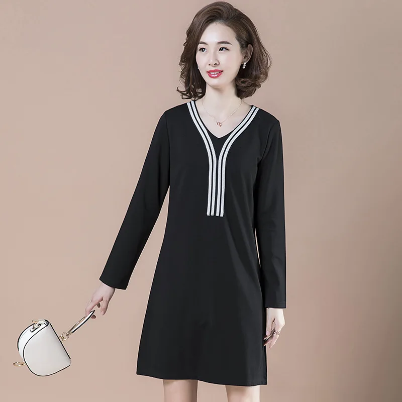 Женское свободное платье с v-образным вырезом контрастных цветов | Женская одежда