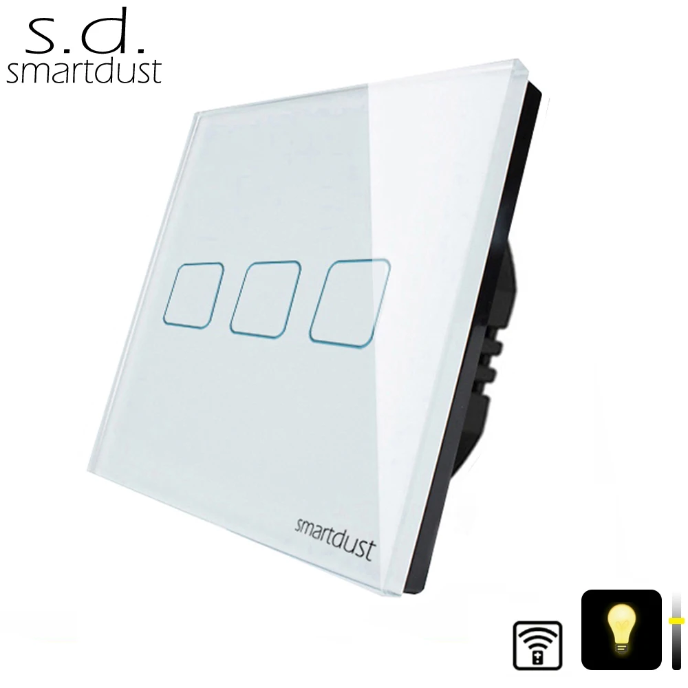 Smartdust стандарт ЕС 3 Gang RF переключатель беспроводной дистанционный диммер