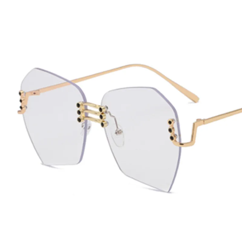 Эмодния женские розовые зеркальные очки без оправы Modis солнцезащитные Oculos culos с