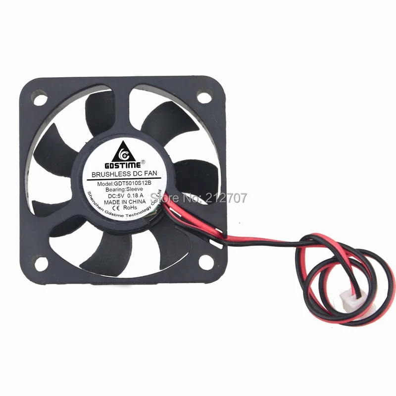 

50PCS Gdstime 50mm 7 Blades DC Power Cooling Fan 5V 2Pin 5cm 5010 50x50x10mm