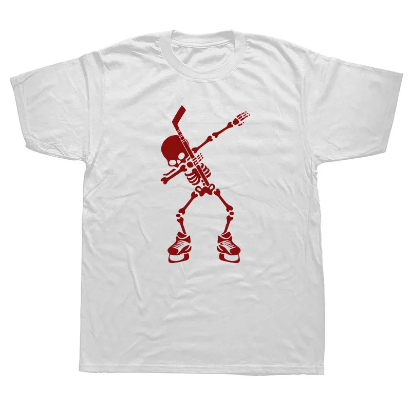 Hockeyer Skeleton Dab Dance футболка для Хэллоуина новая футболка Мужская модная футболка Модная хлопковая футболка размера плюс
