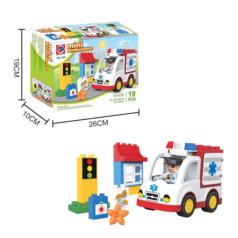 Duplo строительные блоки игрушки городской автобус скорая помощь модель