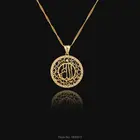 Mahomet,Eid изделие в подарок, ожерелье с подвеской Золотые мусульманские круглые подвесные украшения хорошего циркония для мужчин и женщин