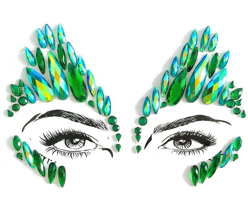 Акриловая смола дрель палка наклейка Bindi подобранные Богемия и Племенной Стиль уход за кожей лица глаз Драгоценности лоб этап Декор Стикеры - Цвет: BL60