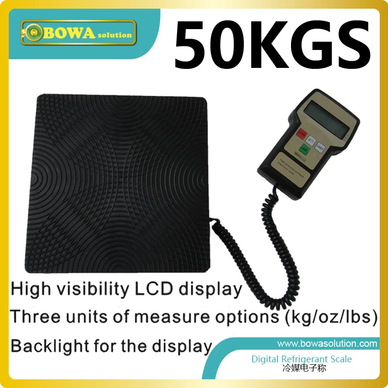 50Kgs capacity high resolution refrigerant scale for refrige