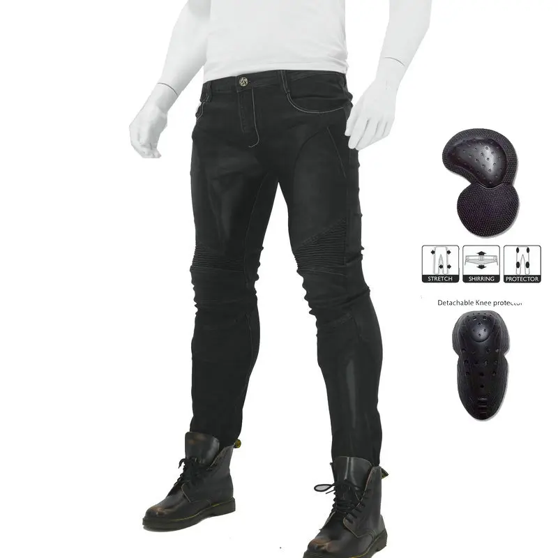 Loong biker JUKE 114 5 джинсы черные летние дышащие мужские из сетчатого материала
