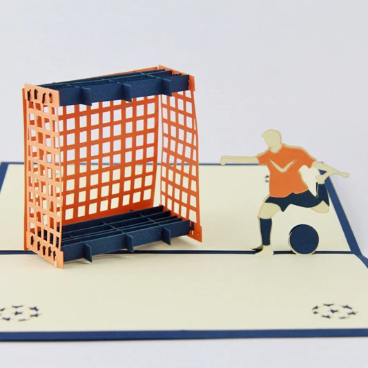 Рождественская открытка для футбольного игрока/3D карта kirigami/Поздравительные