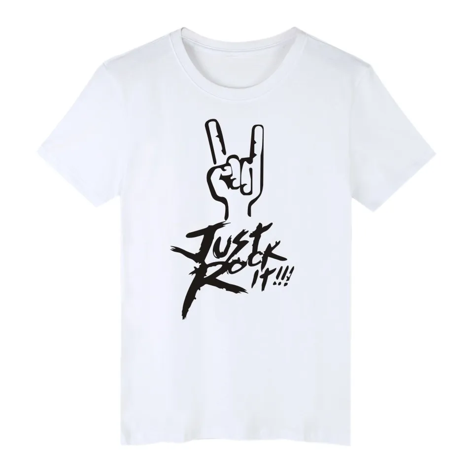 Альбом Just Rock It, футболка с коротким рукавом, Мужская брендовая летняя футболка в стиле хип-хоп, Мужская забавная популярная группа 4XL, хлопковая футболка для мужчин с круглым вырезом