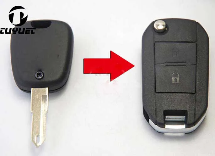 Modified Replacement Shell Folding Flip Remote Key Case 2 BTN for PEUGEOT 206 205 405 106 Keyless Entry Fob | Автомобили и