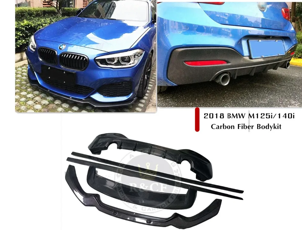 Передние боковые юбки из углеродного волокна для BMW M125i M140i M135i LCI задний диффузор