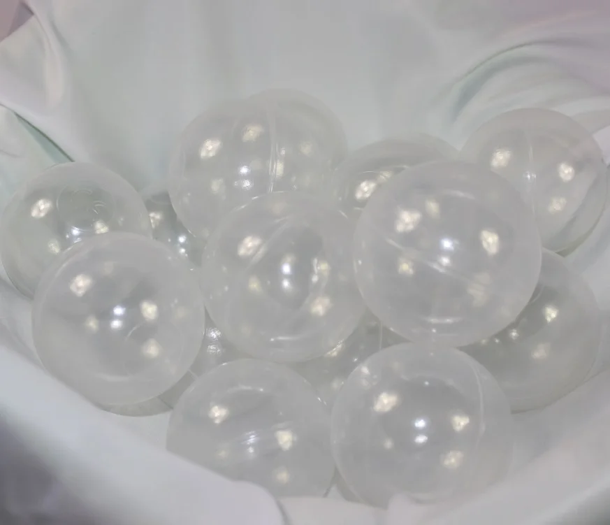 clear 80pcs Серебряный, Золотой, экологичный, красочный мяч, мягкий, пластиковый, Океанский шар, забавный, детский, детский, для плавания, яма, игрушка, водный бассейн, океан, 60 мм - Цвет: clear 80pcs