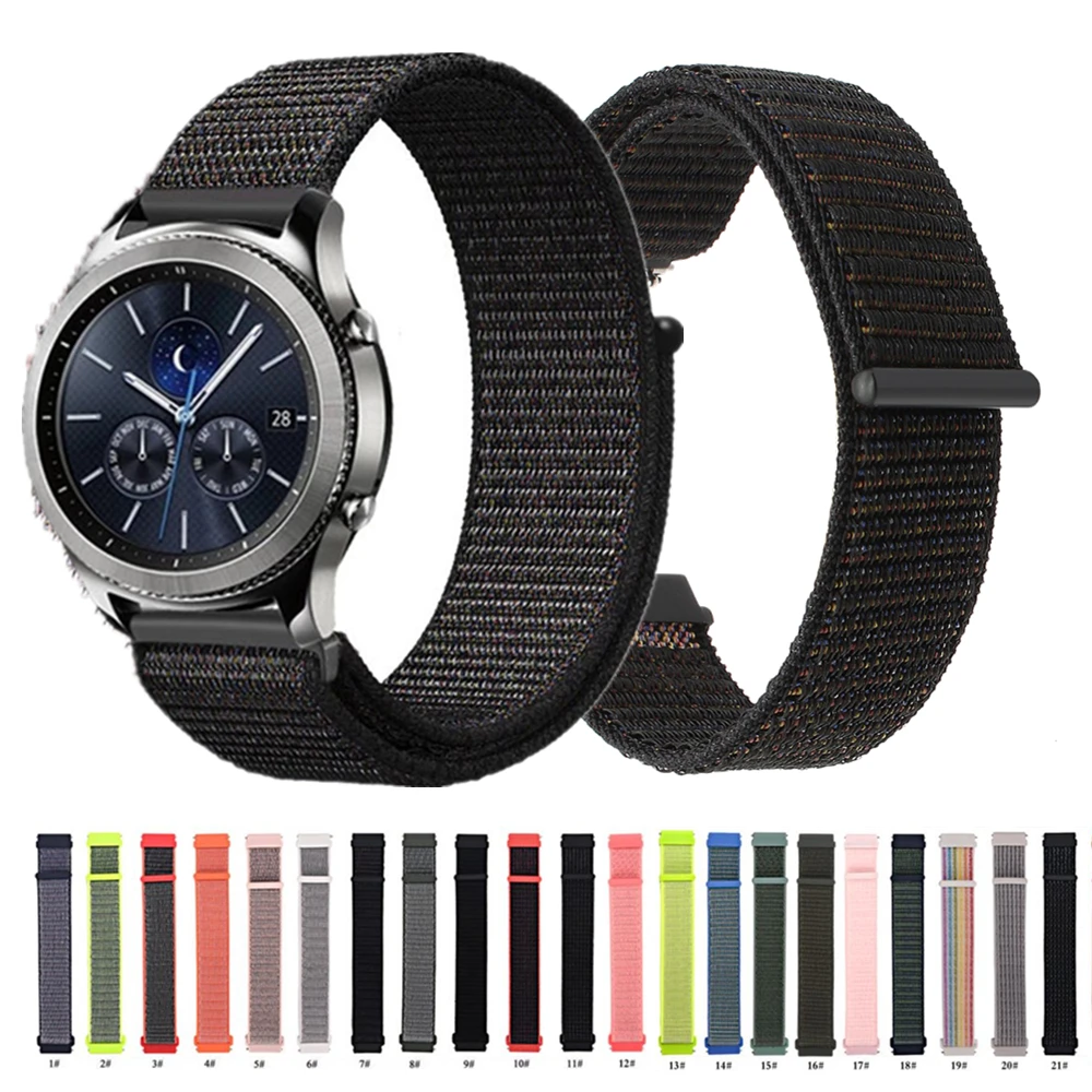 Нейлоновый ремешок для часов 22 мм 20 мм ремешок для huawei GT/Magic для samsung Galaxy Watch 46 мм/42 мм/Active для Amazfit Bip для Garmin 245