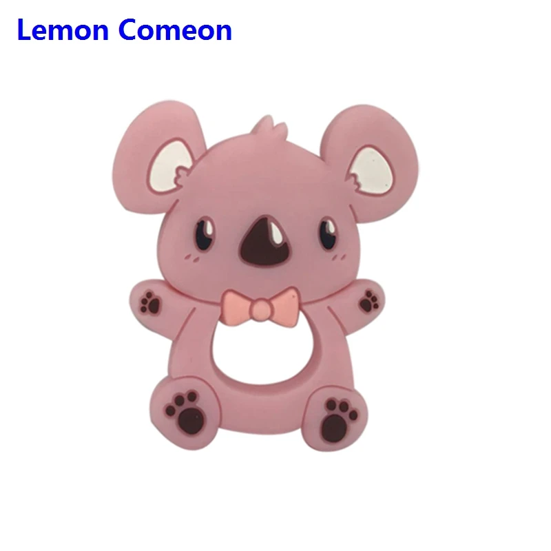 Pink Koala BPA Бесплатно Силиконовый Прорезыватель для зубов коала, овца, пчела, Прорезыватель для зубов, детский прорезыватель, животное, кролик, жевательная игрушка, продукт для кормления, 1 шт., Прямая поставка - Цвет: Pink Koala