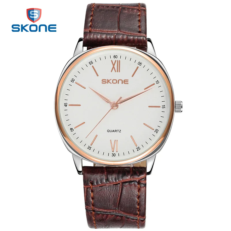 SKONE 2017 Новинк Модный Большой Циферблат Простые Деловые Часы Мужские Наручные