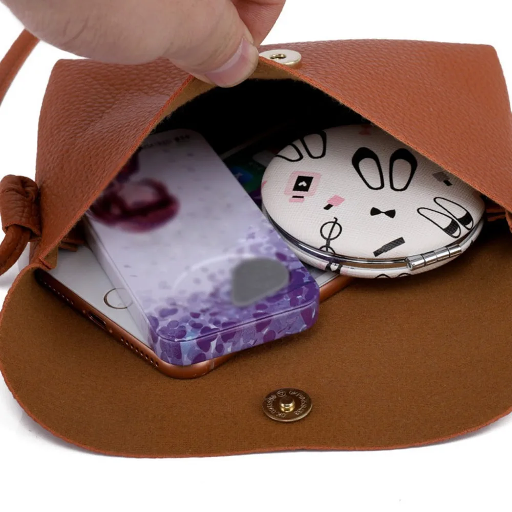 Модная женская сумка через плечо из искусственной кожи одноцветная