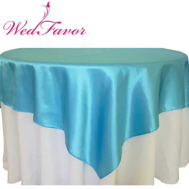Turquoise 10 шт квадратные атласные накладки на стол, атласные свадебные скатерти, скатерти для банкета, мероприятия, вечерние украшения в отеле - Цвет: Turquoise