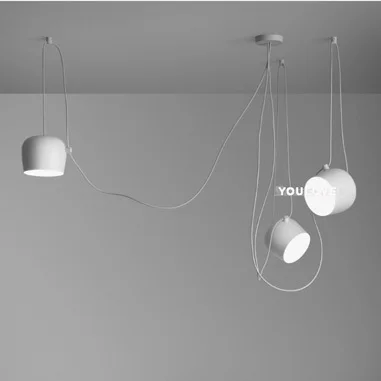 Nordic Small Drum Chandelier Lights Fixture White/Black Single Droplight Cafes Coffee Shops Restaurant Lamps Hanging Lighting | Лампы и