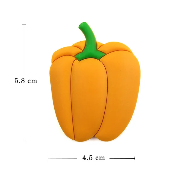 Yellow Sweet Pepper 1 шт. овощные Фрукты Силиконовые магниты на холодильник белая доска мультфильм еда стикер магниты на холодильник размещение сообщения украшение дома - Цвет: Yellow Sweet Pepper