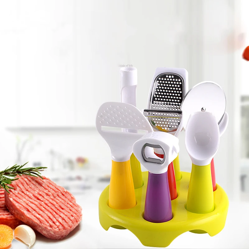 

High quality 7PCS/Set Home Kitchen Fruit Vegetables Peeler Graters Vegetable Corers Bottle Opener etc Chef Kitchen Tools