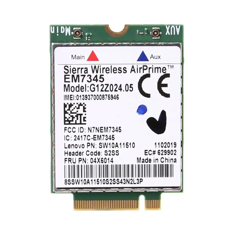 

Беспроводная карта WWAN EM7345 4G LTE для Lenovo Thinkpad 04X6092 04X6015 04X6014 Sierra