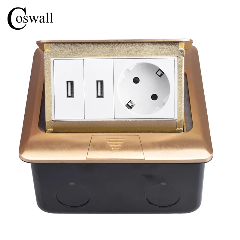 Розетка напольная Coswall 16 А с двойным USB портом|Электрические розетки| |