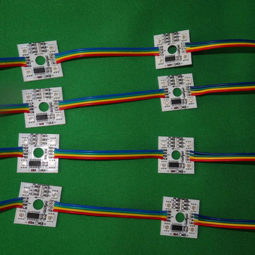 12В WS2801 led 5050 SMD пиксельный модуль 20 шт. в нитке не водонепроницаемый 10 см