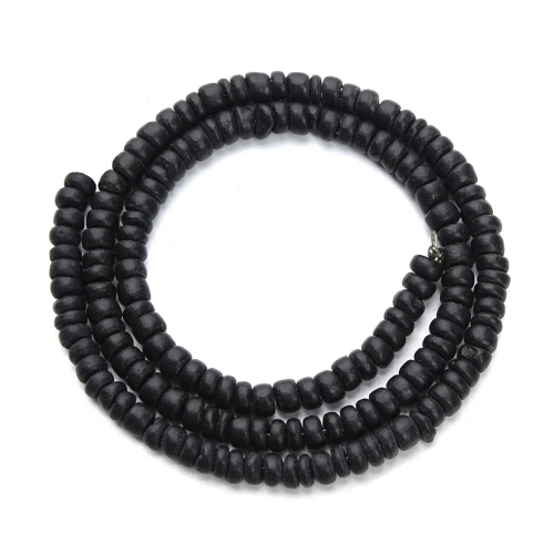 Black Ckysee, 3 нити/Лот, бусины из натурального дерева, 5 мм, плоские круглые бусины из кокосовой скорлупы, бусины для рукоделия, ювелирных изделий, буддизм, бижутерия - Цвет: Black