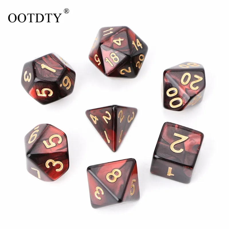 Новое поступление 7 шт./компл. акриловые полигедральные игры TRPG для драконов