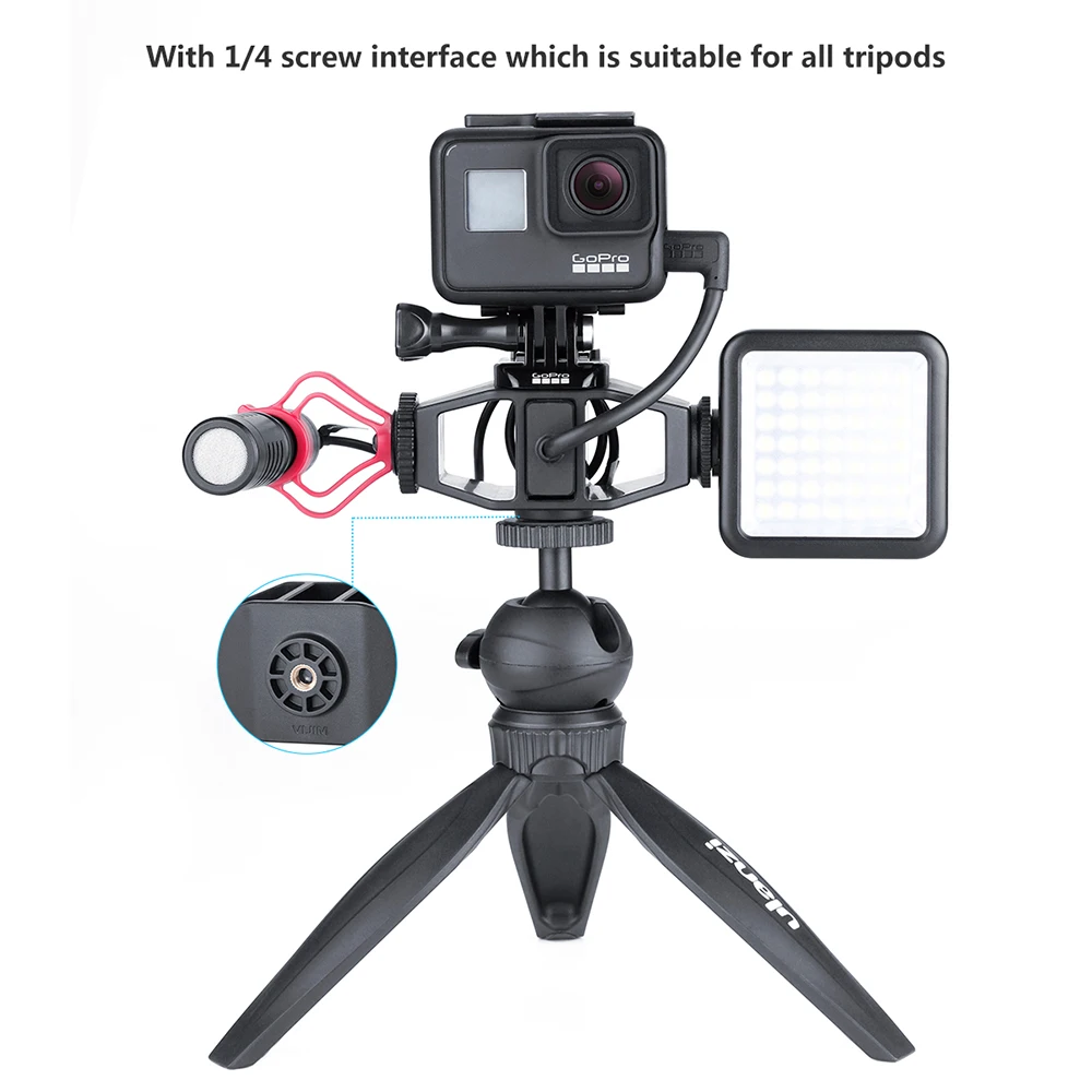 Аксессуары для Go pro Vlogging крепление для микрофона кронштейн 2 штатив для холодного башмака видео установка для камеры GoPro Hero 7 6 5 Sjcam eken Yi 4K
