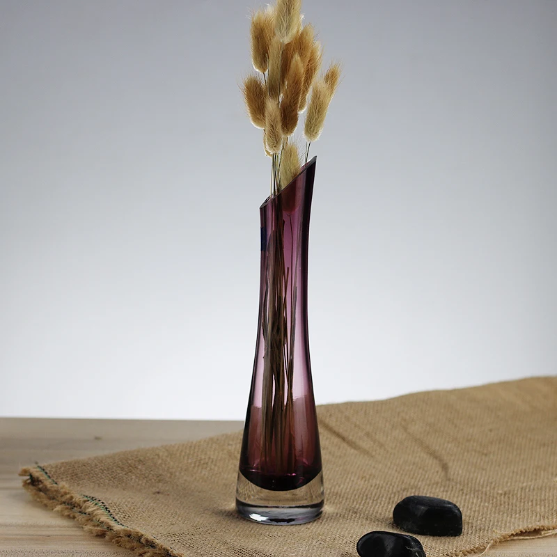 Прозрачная Модная креативная разноцветная стеклянная ваза Настольная бутылка