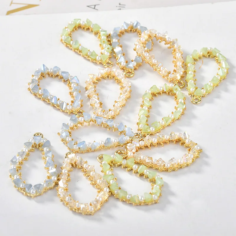 

Min order 20pcs/lot triangular glass/rounds beads decoration irregular shape alloy floating locket charms diy jewelry making