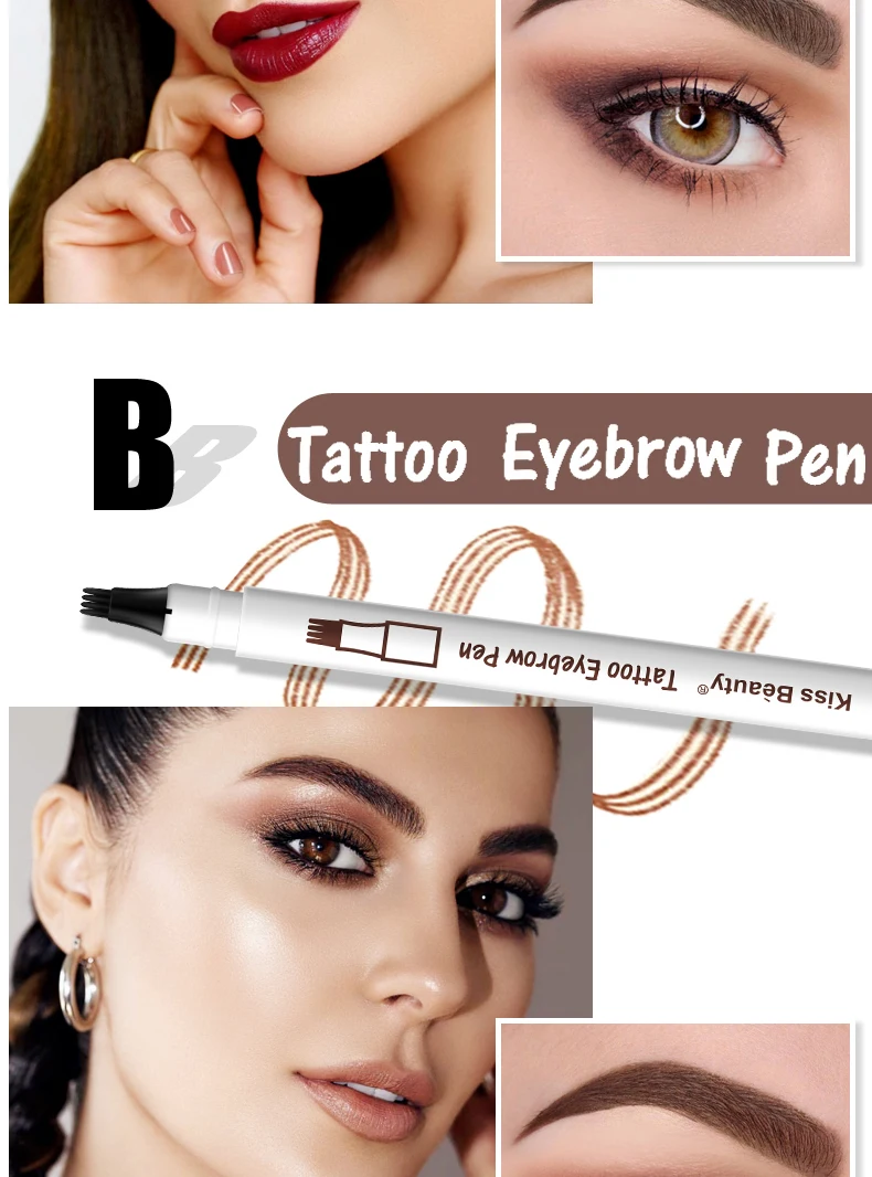 Kiss beauty микроблейдинг карандаш для татуировки бровей 3 цвета wenkbrauw ручка водостойкая вилка кончик бровей Татуировка ручка KB026