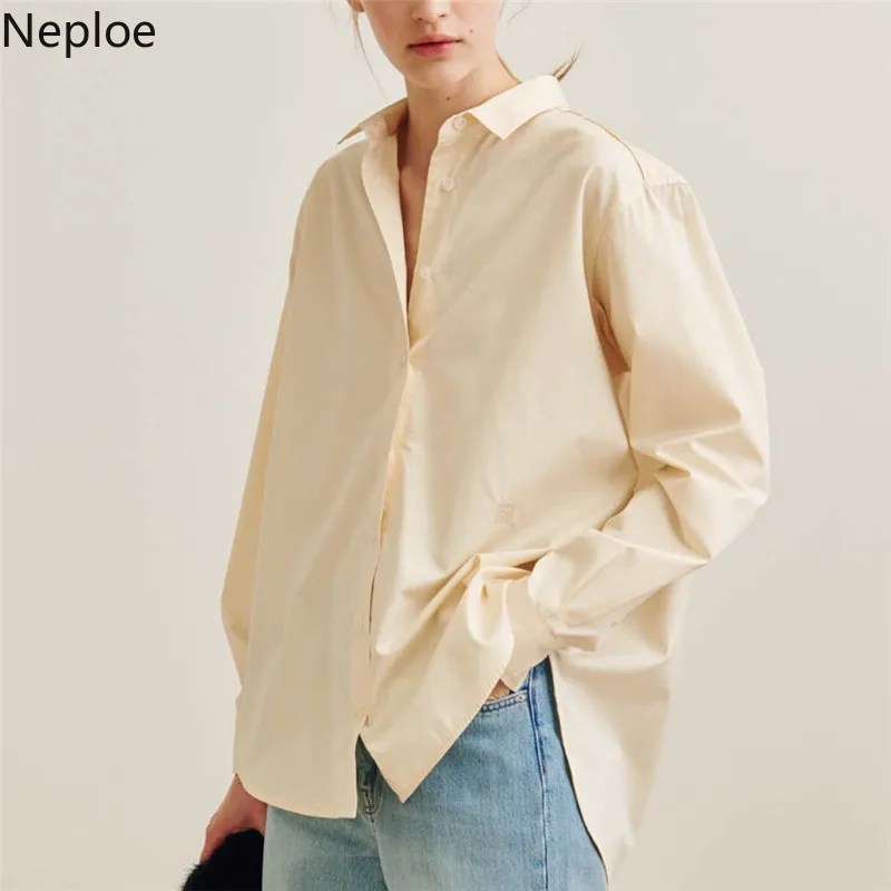 Neploe весенний Повседневный свободный стиль длинный рукав Blusas шифоновая