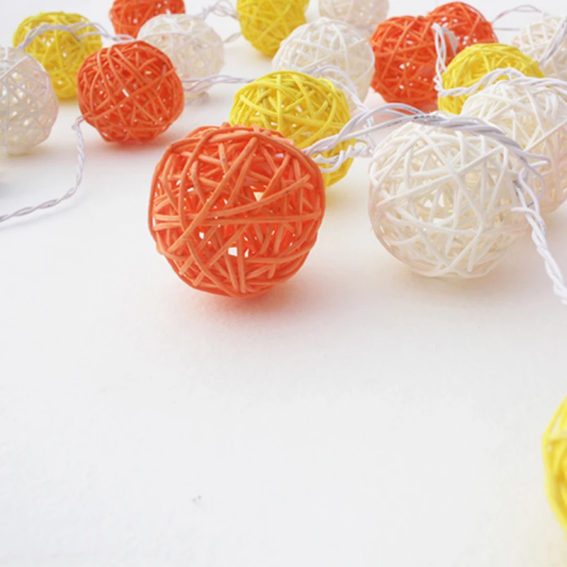 Светодиодная гирлянда из ротанга в виде шара 5 м 20 дюймов|light garland|string lightsled string lights