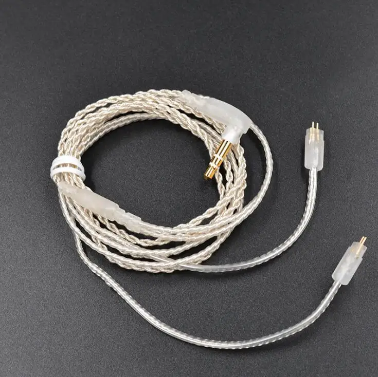 Плотным верхним ворсом KZ ZS3 ZS4 ZS5 ZS6 кабель 2pin 0,75 мм обновлен с серебряным покрытием кабель наушников обновления кабель для наушников Наушники KZ ZS4 ZSA ED16