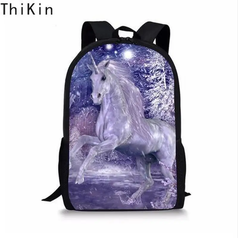 THIKIN красивый декор с изображением лошади школьная сумка для мальчиков