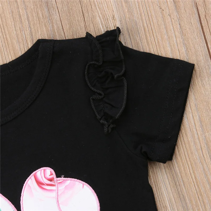 Cute Kid Baby Girl Mini Mouse Clothes T-shirt Tops +Flower Shorts Sunsuit Outfit Set Ruffles Short Sleeve Cotton Summer | Детская одежда