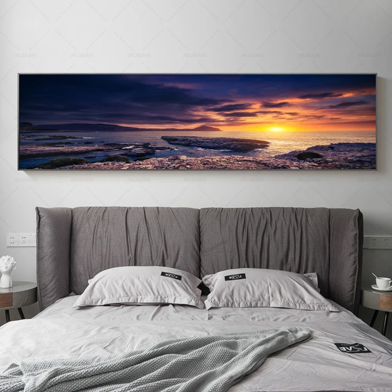1 шт. Настенная картина с изображением заката без рамки