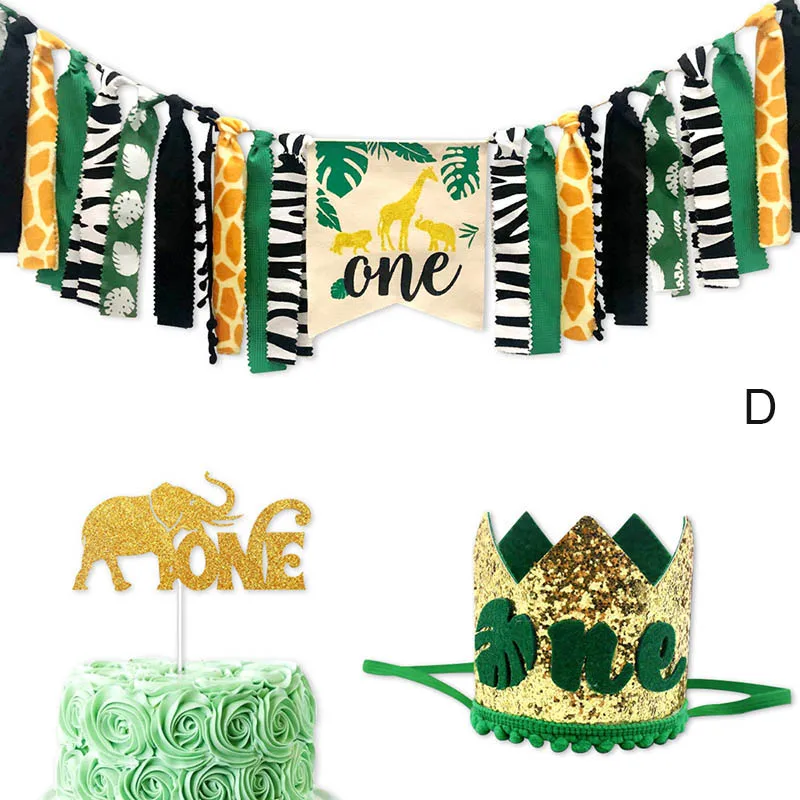 Джунгли животных тематический стульчик Декор баннер Корона товары для вечеринок